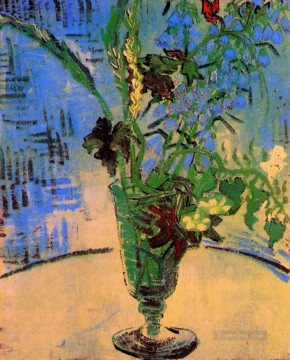  Glass Canvas - Still Life Glass with Wild Flowers Vincent van Gogh